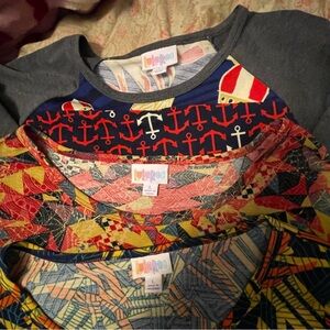 3 LolaRoe tops all new with tags all size large